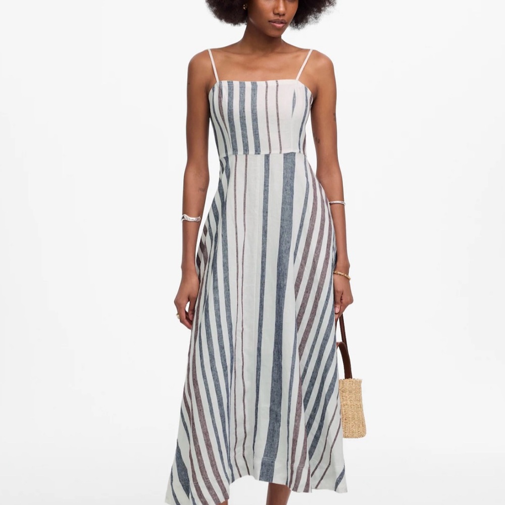 Madewell Striped Linen dress. Size 10